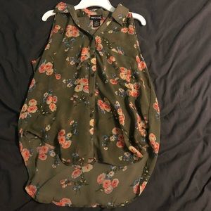 Sleeveless sheer floral top